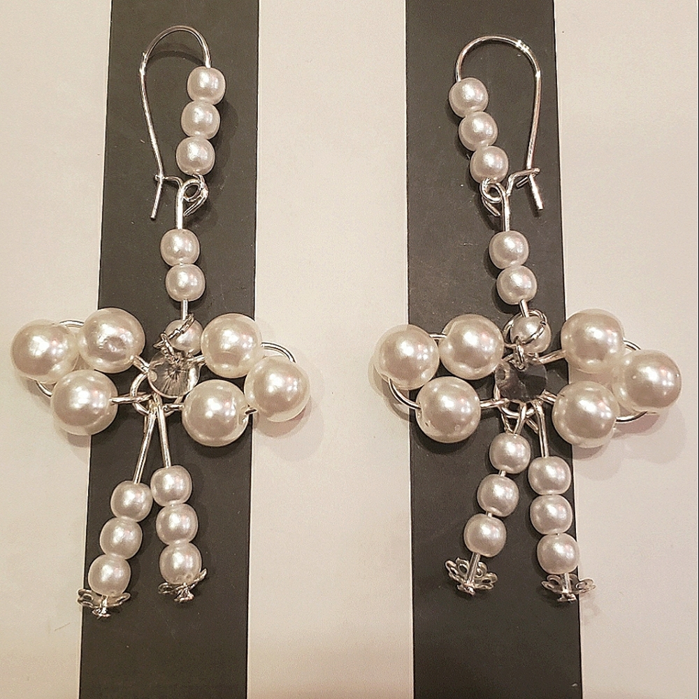 Handmade Pretty Bow Dangle Earrings